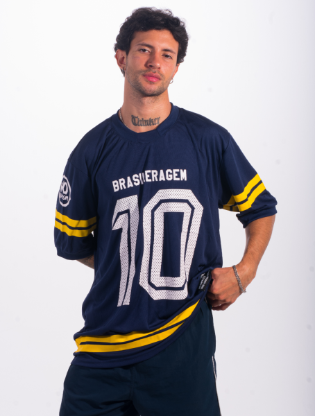 Camisa Brasileragem Oversized Football Azul Marinho