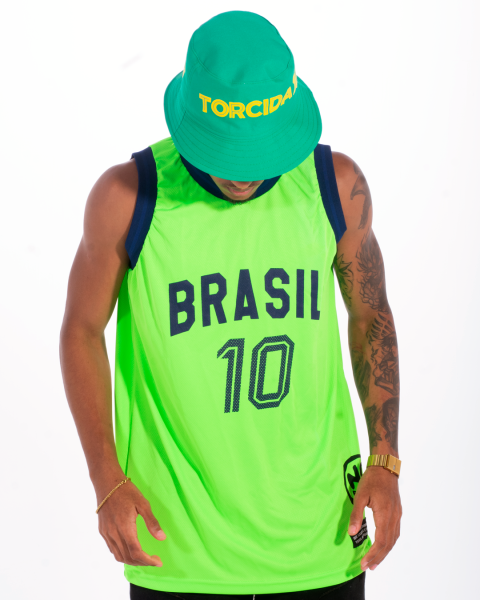 Regata Brasil Verde Lim&atilde;o Basquete Jersey T10