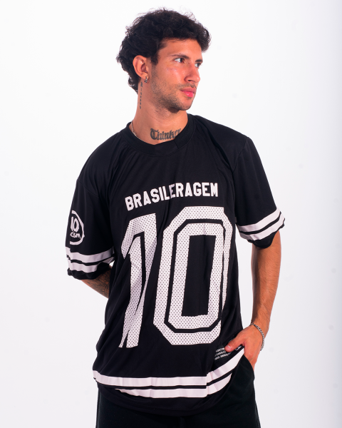 Camisa Brasileragem Oversized Football Jersey Preta