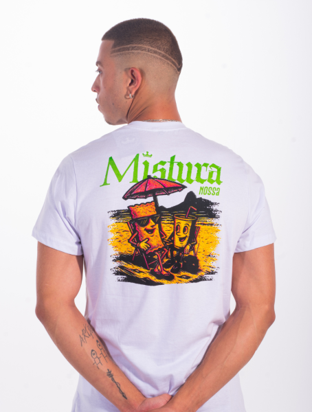 Camiseta Caldo de Cana e Pastel - Torcida 10 - Branco